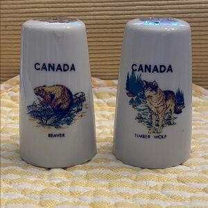 Vintage Canada Wildlife Salt and Pepper Shakers